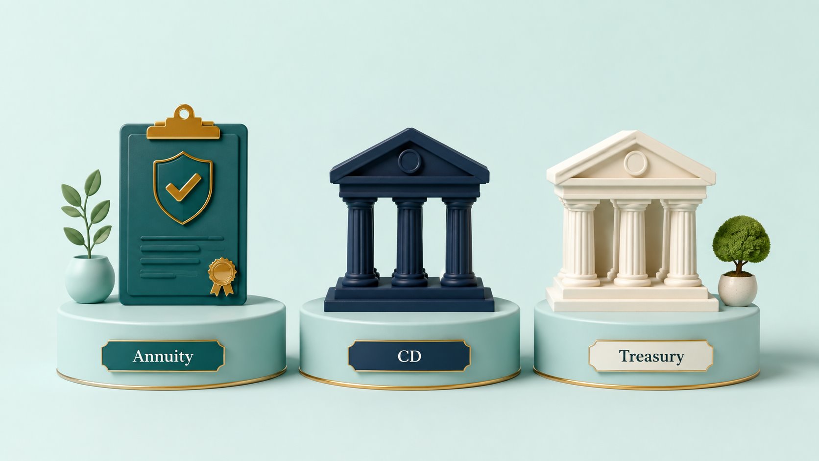 Annuity, CD and Treasury displayed as three different savings options.