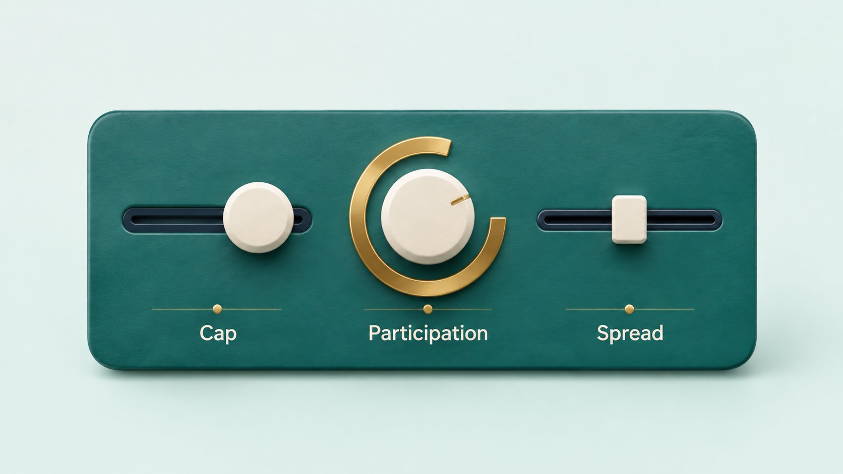 Three controls labeled Cap, Participation and Spread.