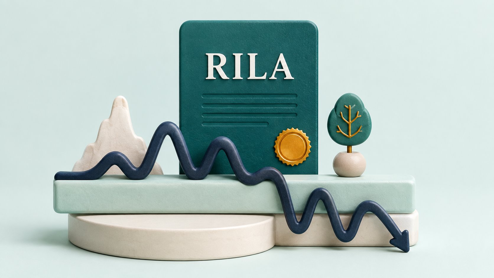 A RILA contract with a market line extending below a protective buffer.